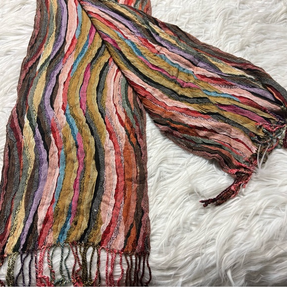 Silk blend artwork scarf - Picture 2 of 3